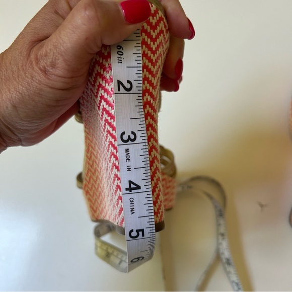 Lilly Pulitzer Shoes Womens 9.5 Gold Leather Wedge Heels Peep Toe Sandals - Picture 5 of 9